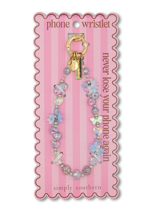 PHONE WRISTLET - BLUE FLOWER