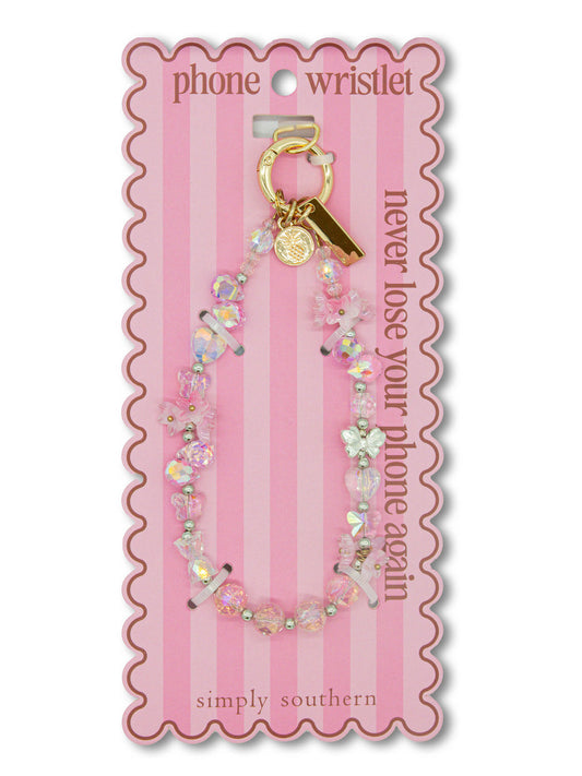 PHONE WRISTLET - PINK FLOWER
