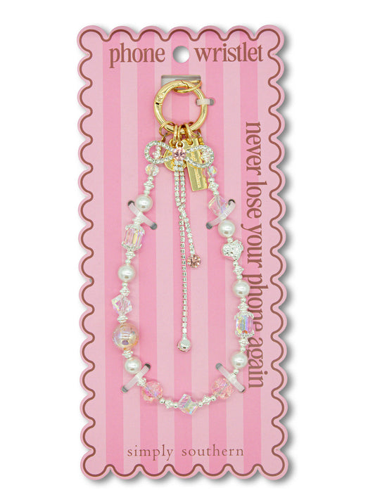 PHONE WRISTLET - PINK BOW