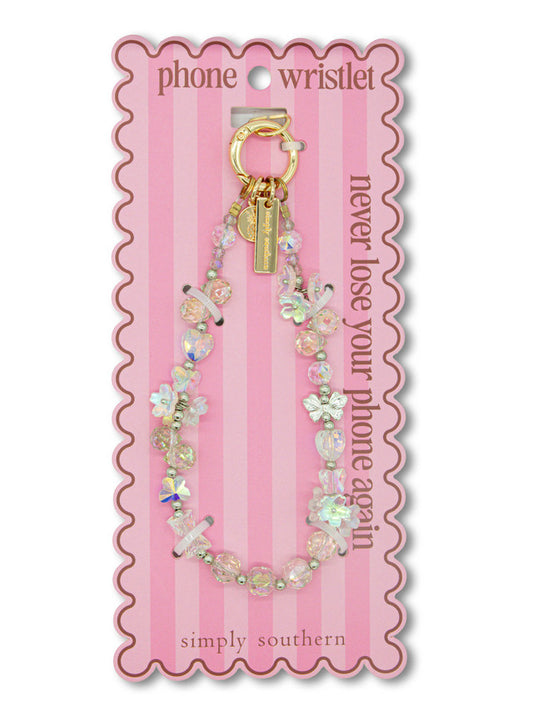PHONE WRISTLET - CLEAR FLOWER
