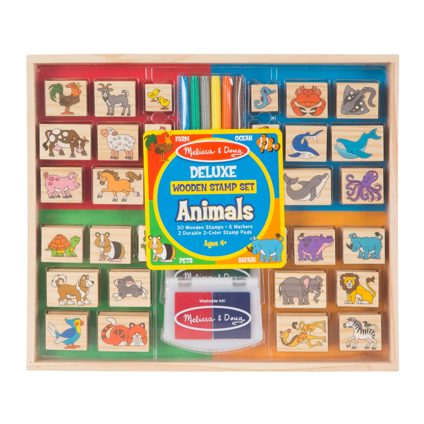 DELUXE WOODEN STAMP SET-ANIMALS