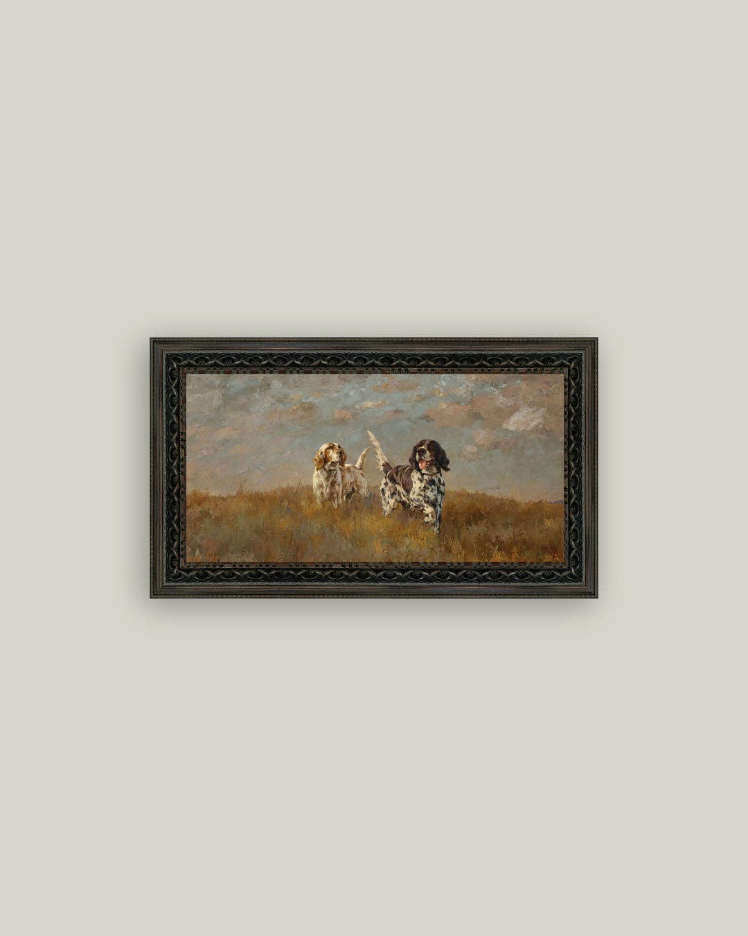 Two Hilltop Setters Framed Antique Art