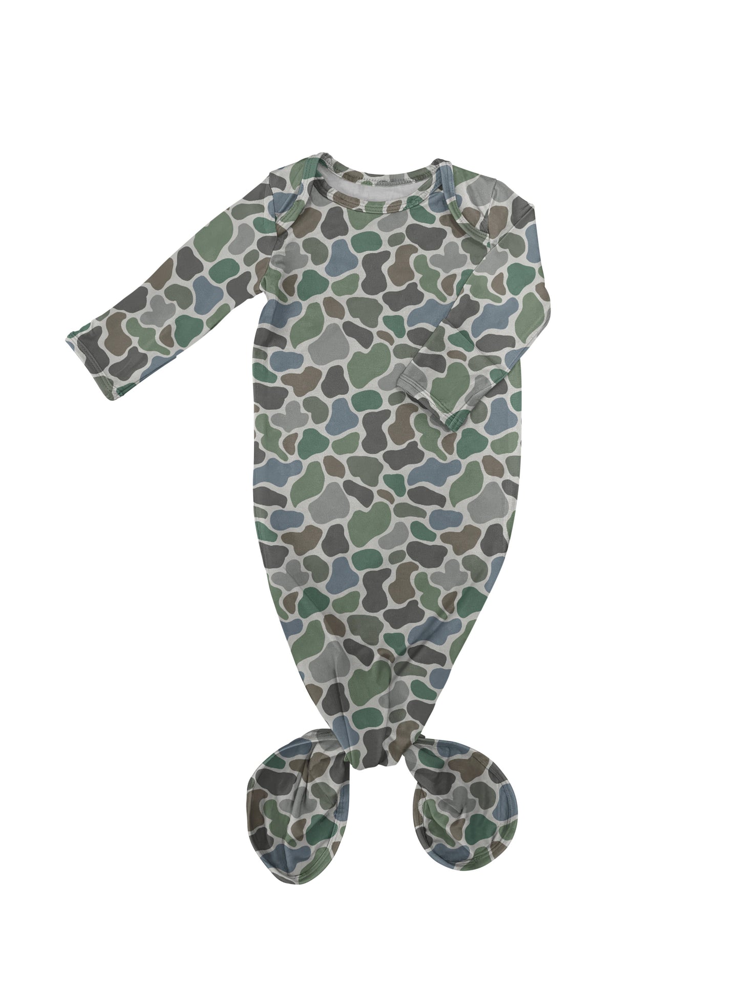 Camo Knotted Gown - 0-3 months