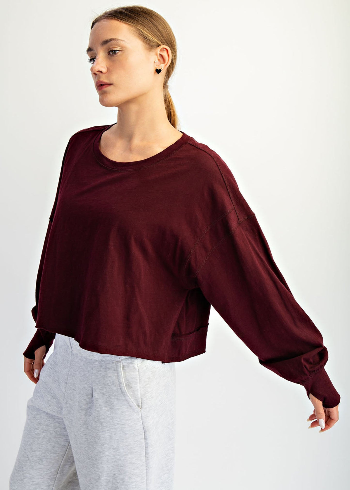 RAE TOP -DARK CHERRY