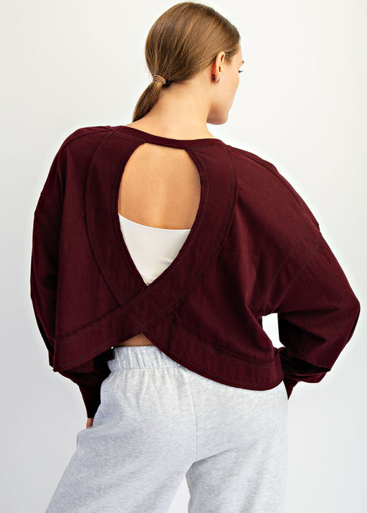 RAE TOP -DARK CHERRY