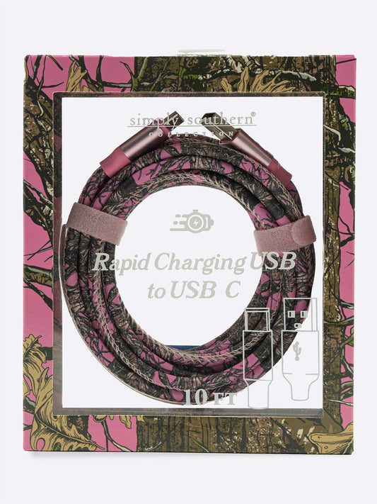RAPID CHARGING USB TO USC - CAMO PINK