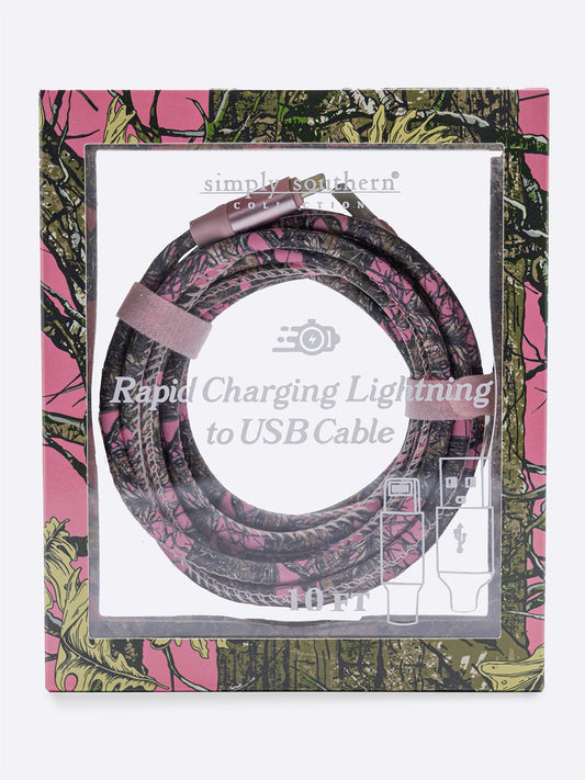RAPID CHARGING USB CABLE - CAMO PINK