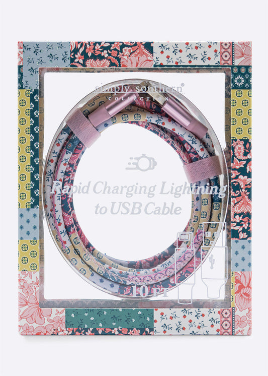 RAPID CHARGING USB CABLE - QUILTED PATTERN