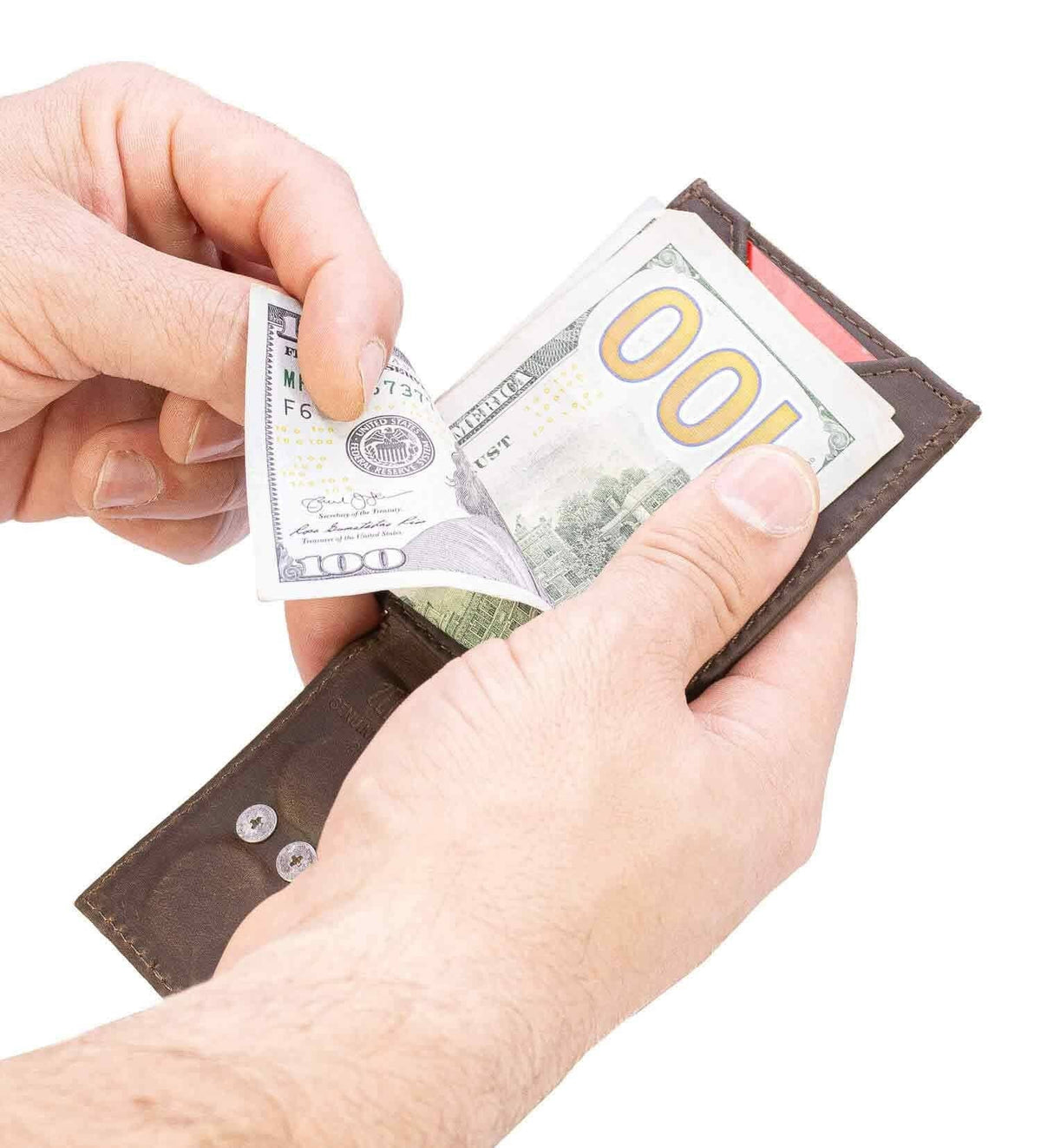Peanut Magnetic Leather Slim Wallet