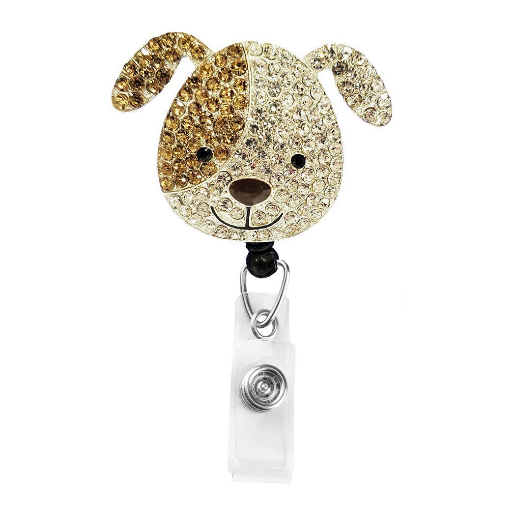 Dog Sparkle and Shine Rhinestone Badge Reel