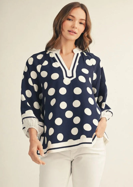 ELLA TOP - NAVY