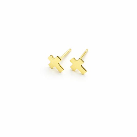 Classic Cross Studs in 14k Gold filled