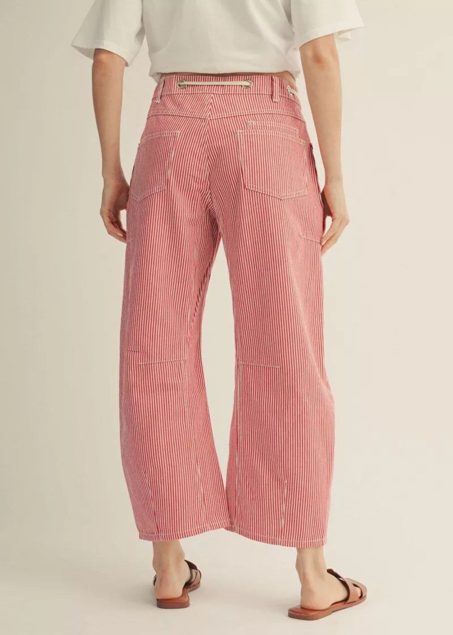 COASTAL STRIPED PANTS - RED