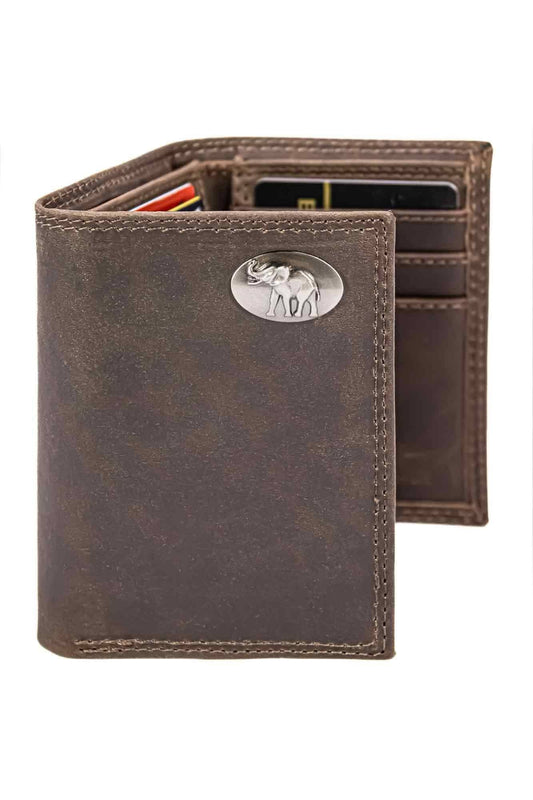 Alabama Crimson Tide Men's Collegiate Trifold Leather Wallet