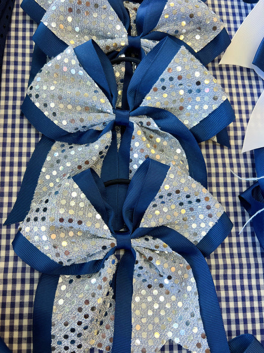 SPARKLE CHEER BOWS-DEEP BLUE