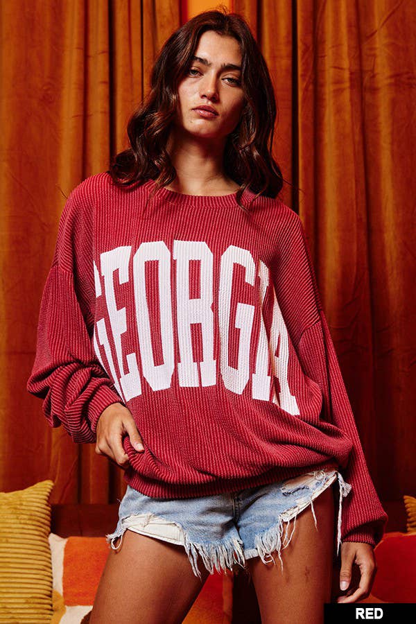 Georgia Comfy Oversize Graphic Sweatshirt, Gameday