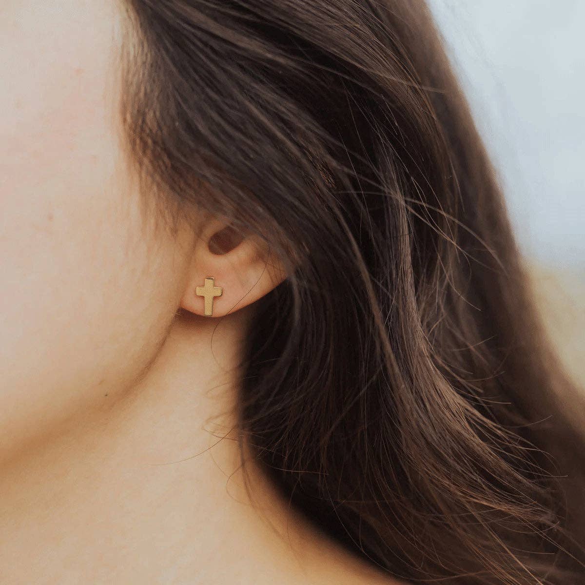Faith Petite Cross Earrings