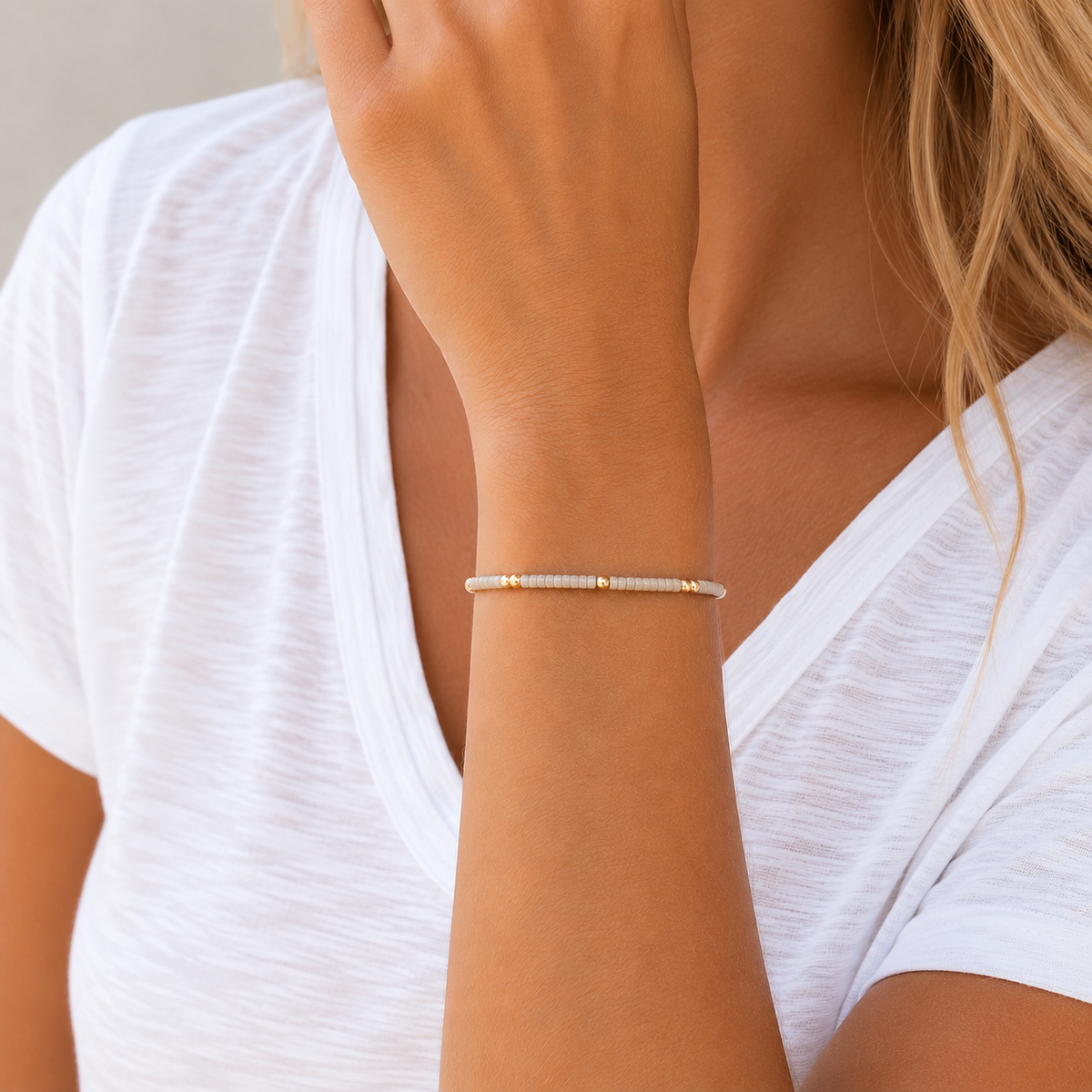 2mm Newport CHAMPAGNE + Gold Filled Waterproof Bracelet