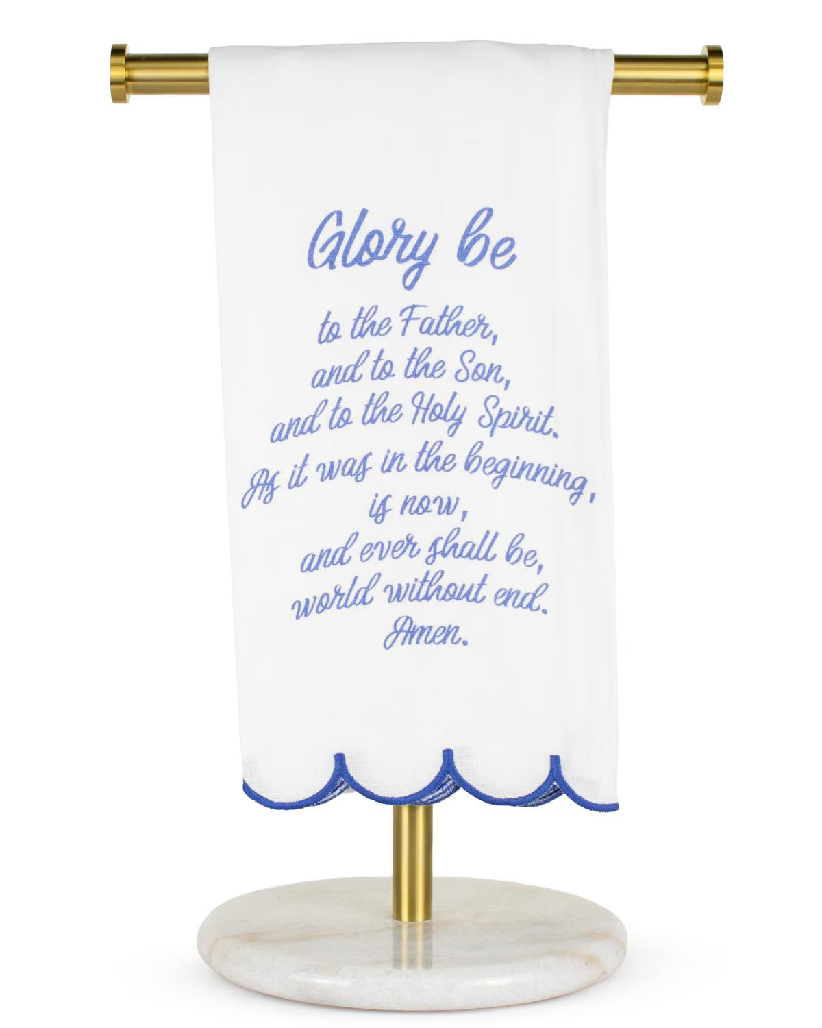 Glory Be Prayer Scalloped Hand Towel