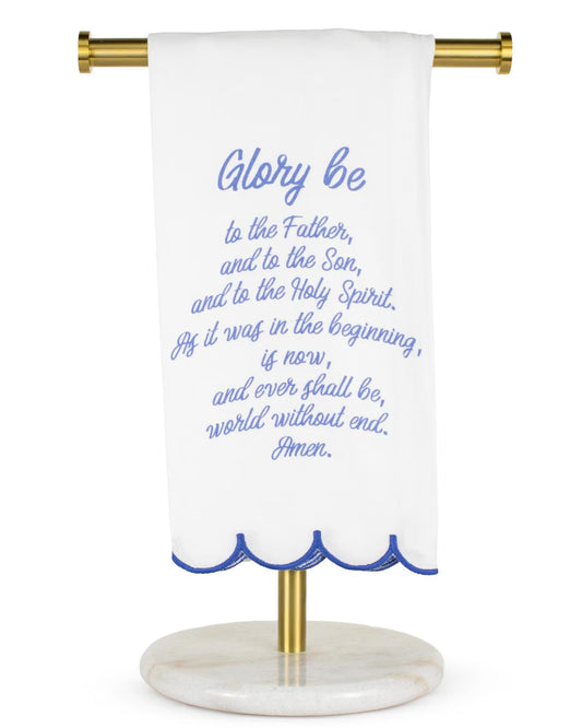 Glory Be Prayer Scalloped Hand Towel