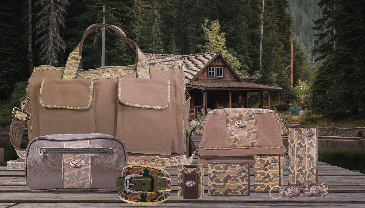 Lab Brown Waxed Canvas Old School Camo Men's Toiletry Dopp Bag.