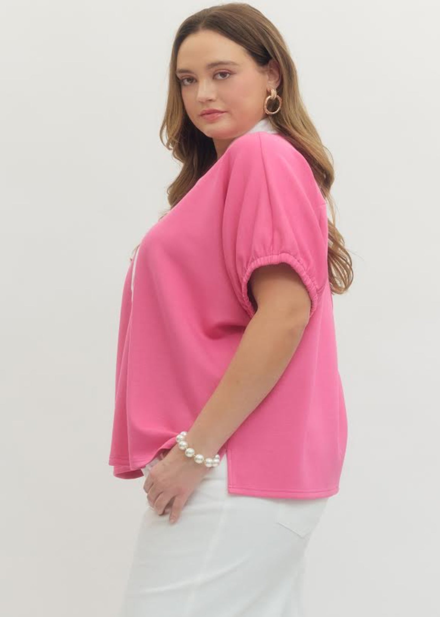 MEREDITH TOP - PINK PLUS SIZE