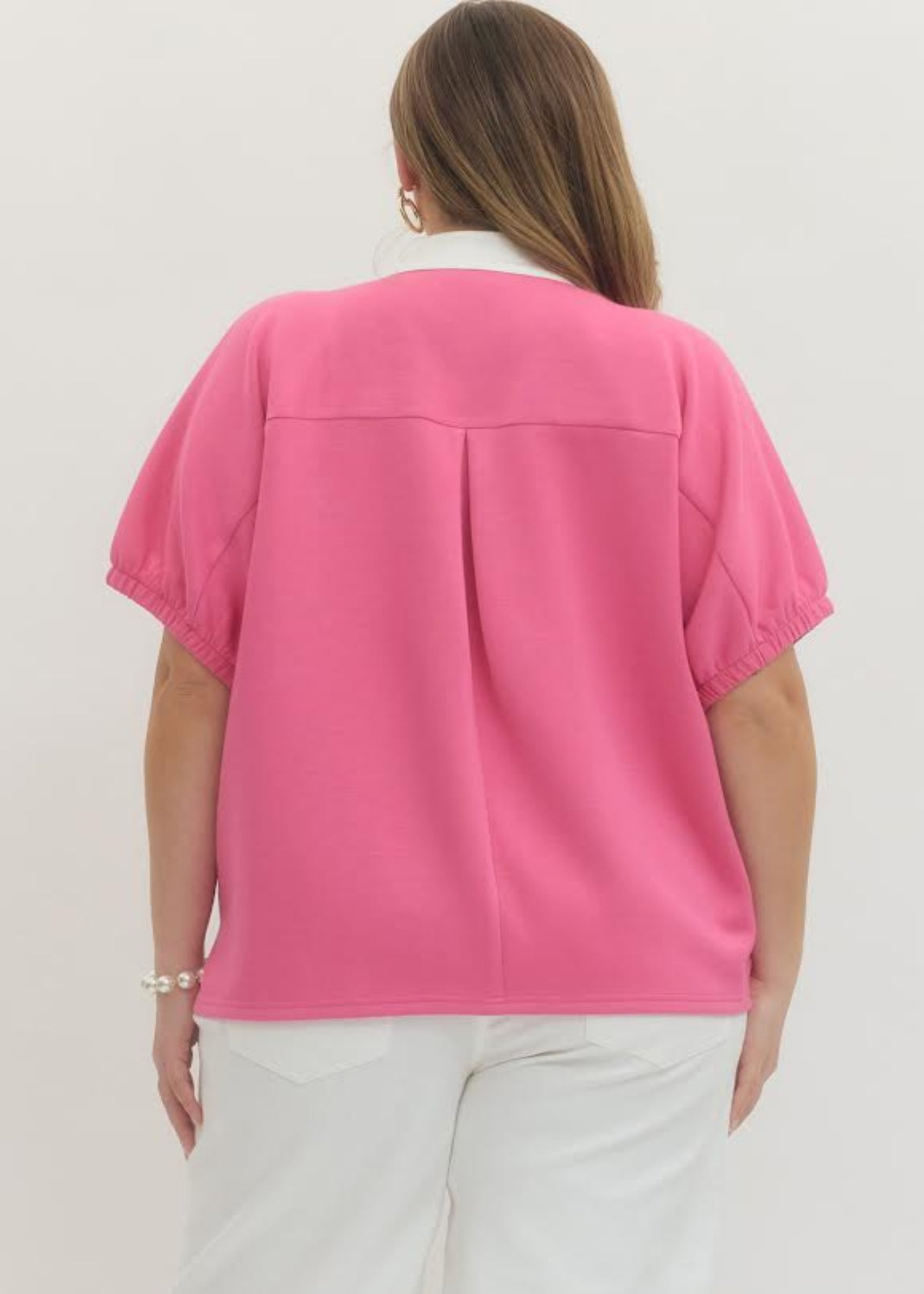 MEREDITH TOP - PINK PLUS SIZE