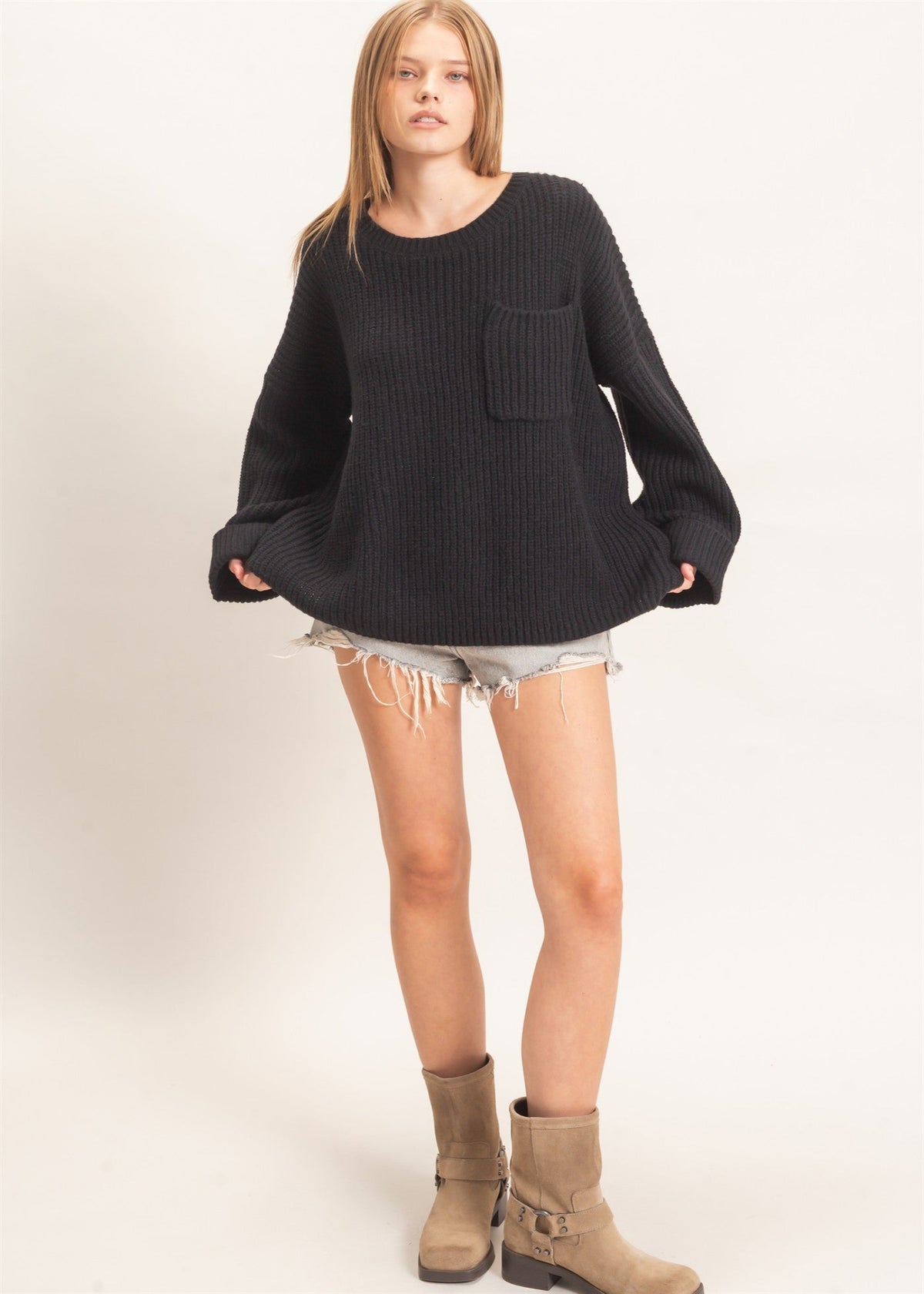AVERY KNIT SWEATER - BLACK