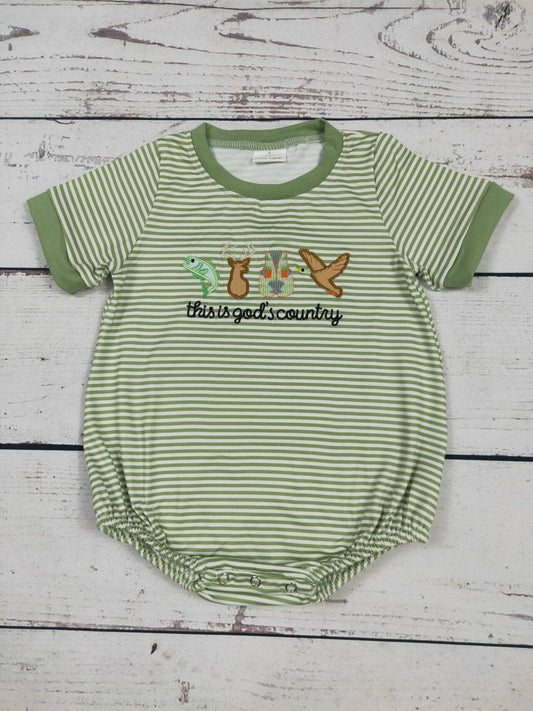 Baby Boy Hunting Appliqué Bubble