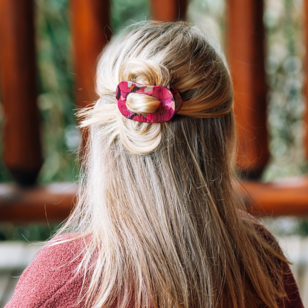 Garden Glam Small Flat Round Hair CliP