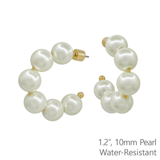 10MM Pearl Hoop Earring