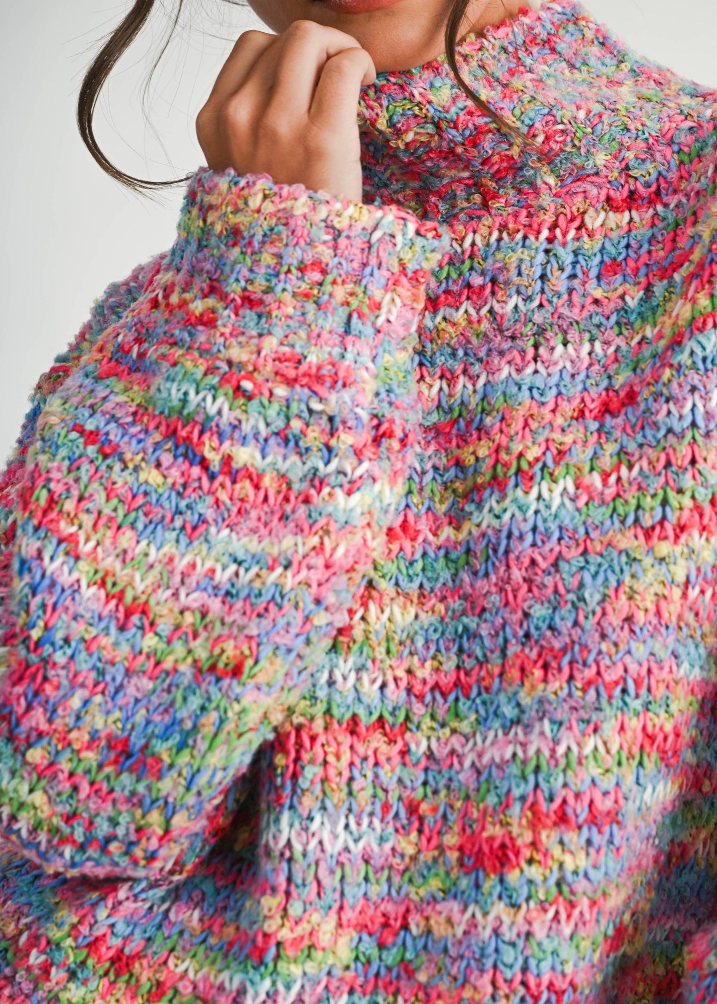 3320IK Chunky Marled Turtleneck Sweater