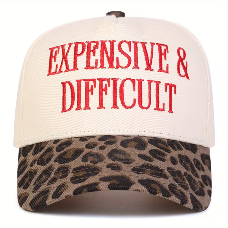EXPENSIVE AND DIFFICULT HAT - LEOPARD & RED