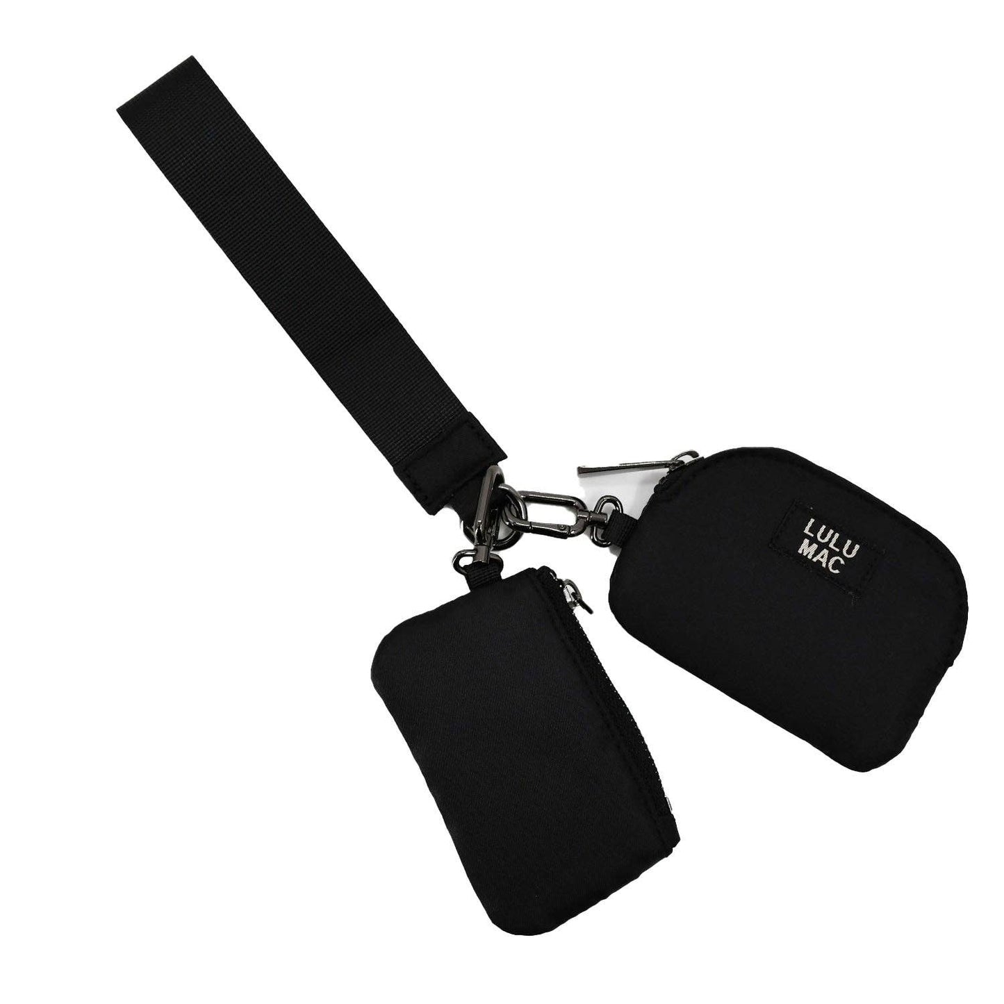 Black Lulu Mac Double Pouch Wristlet