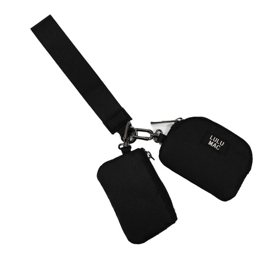 Black Lulu Mac Double Pouch Wristlet