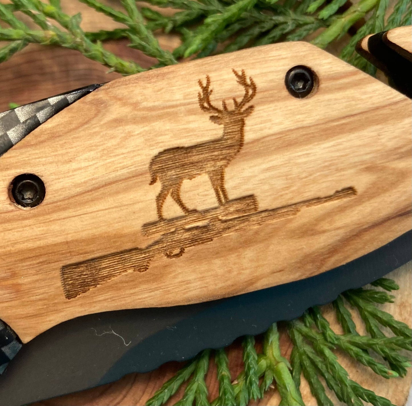Deer on a Rifle Knife