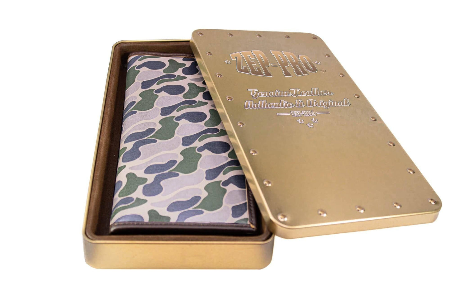 Lab Men's Secretary Old School Camo Leather Wallet.
