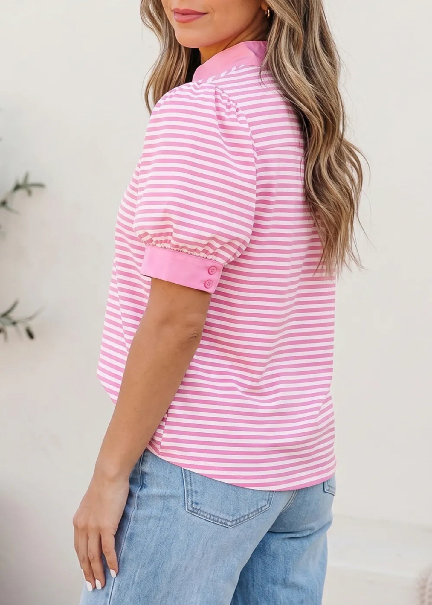 ADRIANA TOP - PINK STRIPE