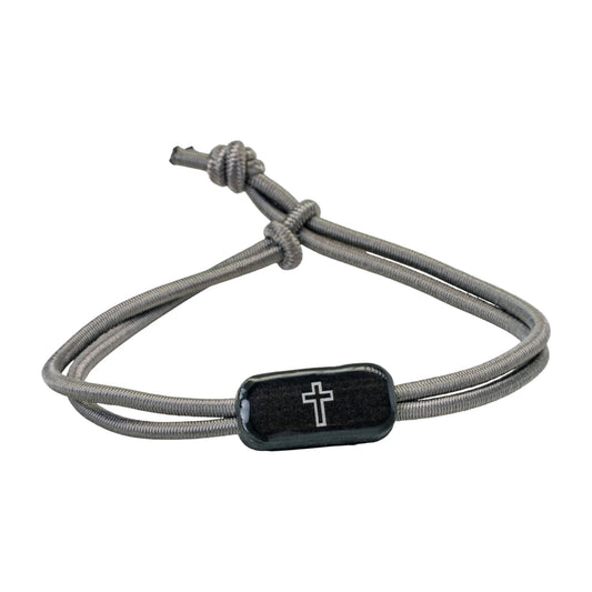 Tap To Pray Survivor Series Tactical Bracelet - Slate + Cross