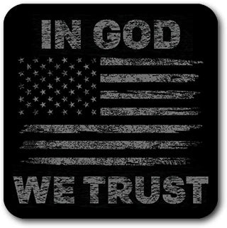 Tap To Pray Vinyl Sticker - Stealth Flag + in God We Trust