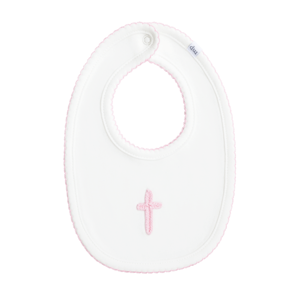 CROCHET CROSS BIB PINK