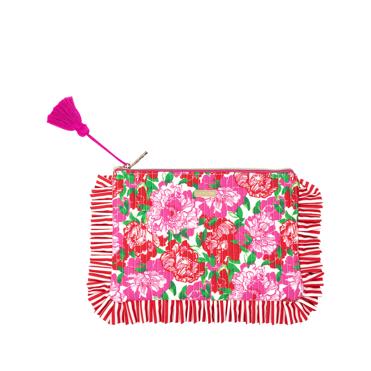 QUILTED RUFFLE POUCH - MAGGIES BOUQUET