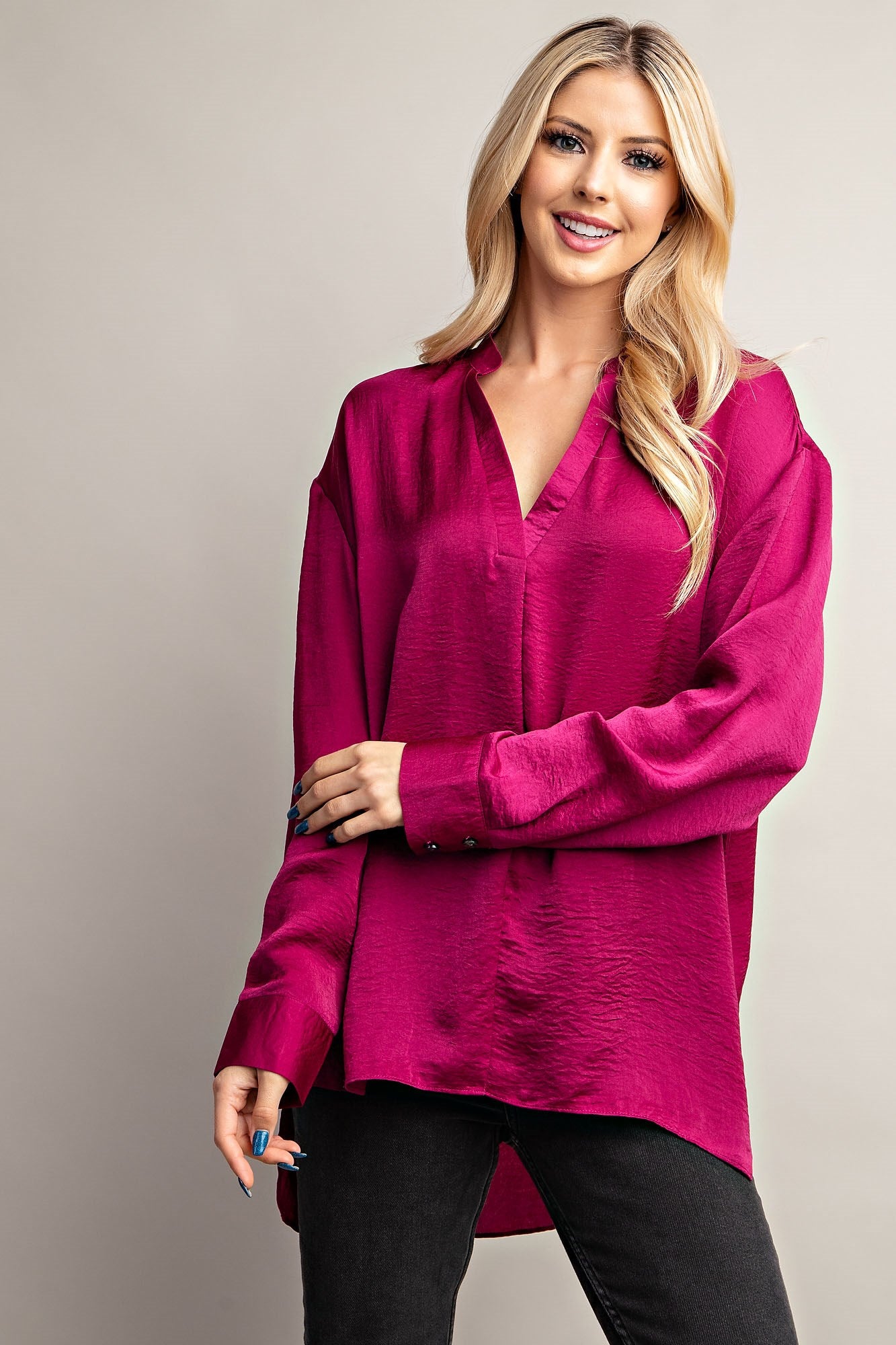 MILDRED TOP-MAGENTA