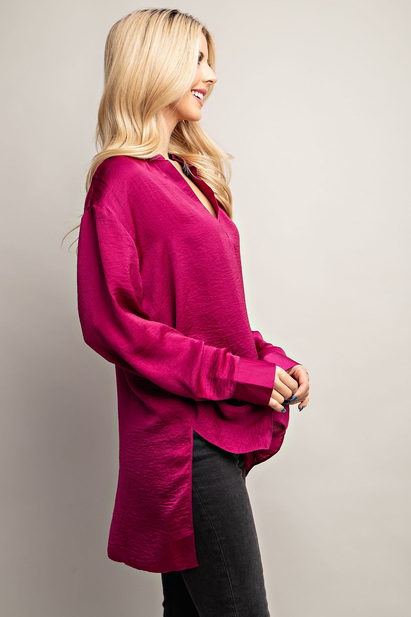 MILDRED TOP-MAGENTA