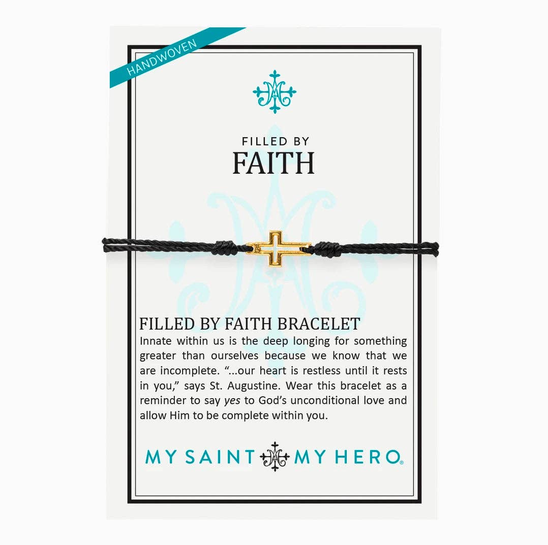 Filled by Faith Bracelet - Black / Gold