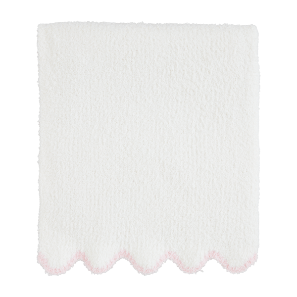 PINK TRIM SCALLOP BLANKET