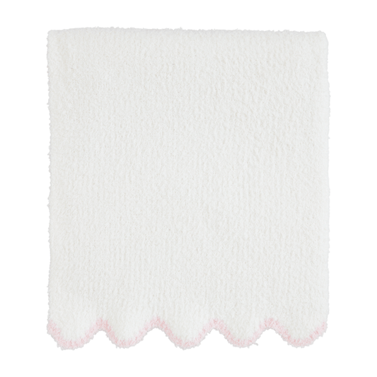 PINK TRIM SCALLOP BLANKET