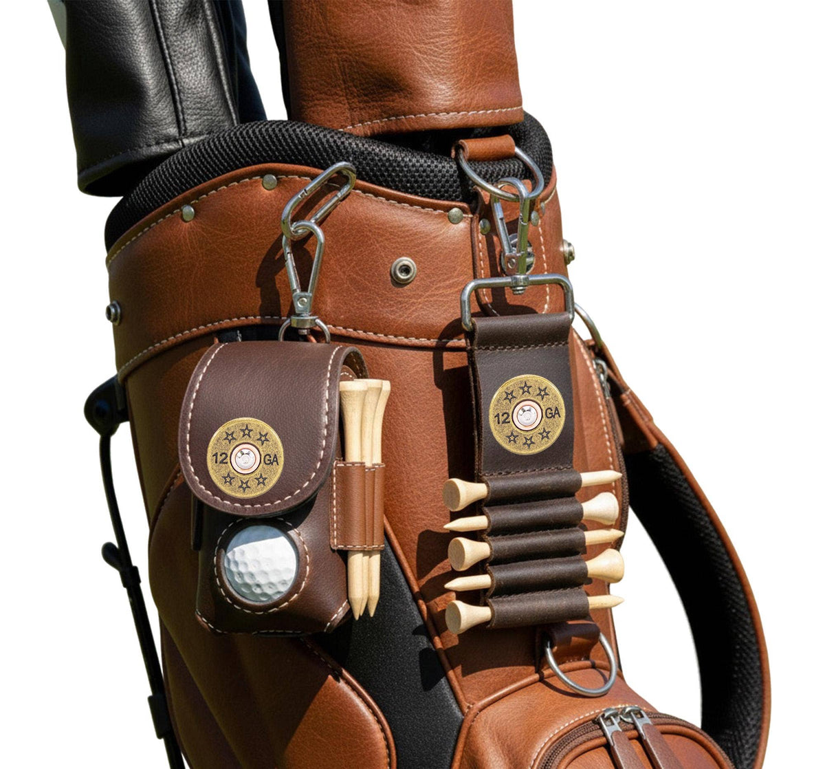 Shotshell Leather Golf Ball and Tee Holder