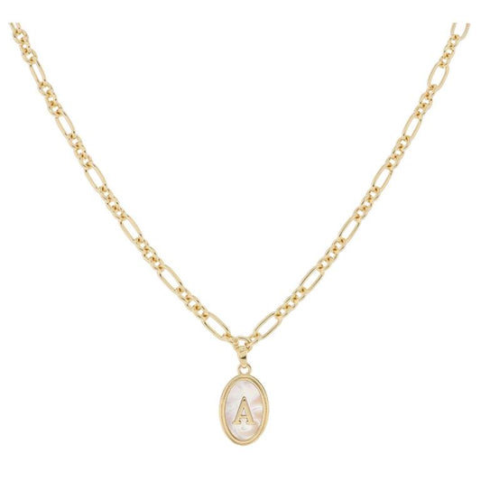 GOLD OVAL INITIAL NECK