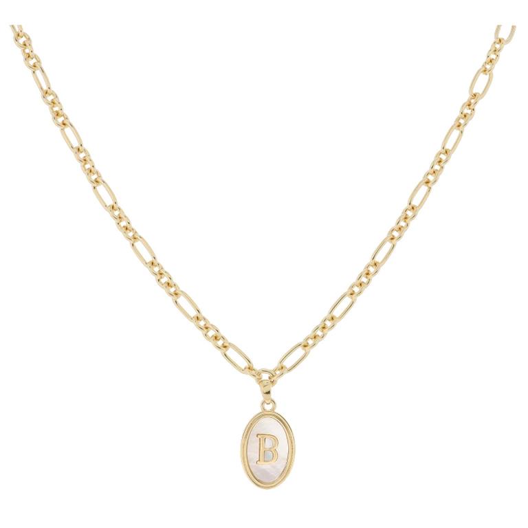 GOLD OVAL INITIAL NECK